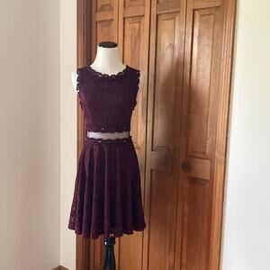 Jodi Kristopher Purple Lace Dress, Size 3